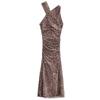 Fashion Style 2024 Autumn New Women's Clothing Animal Pattern Print Silk Net Mid Length Long Length Dress 5039259