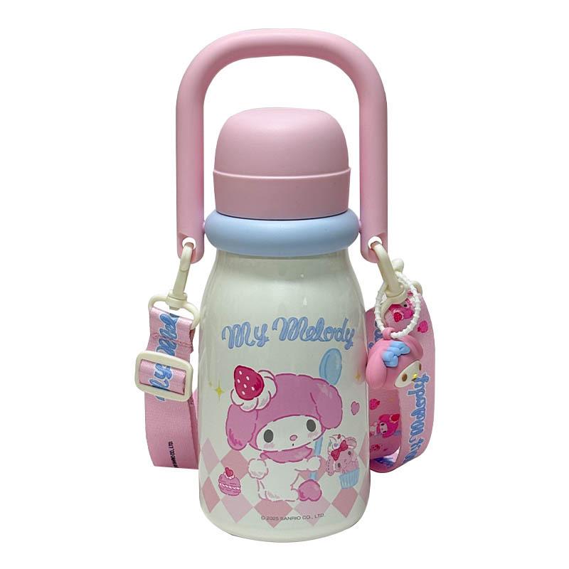 Sanrio Double-Insulated Cute Straw Cup for Kids - Perfect for School and Portable.