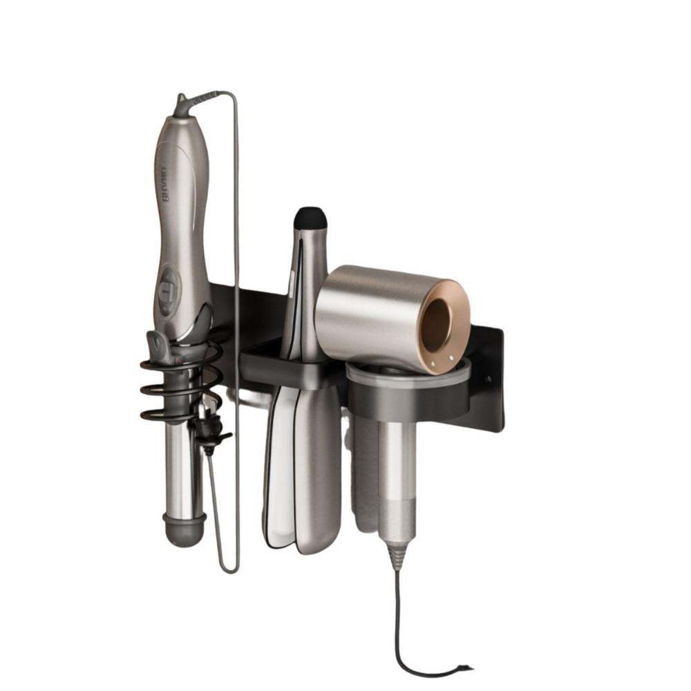 Aluminum Hair Dryer Holder 3 in 1 Toilet Blower Holder Practical Curling Iron Shelf  Bathroom