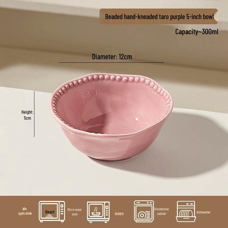 Elegant Ceramic Yogurt Bowl with Spoon for Breakfast, Dessert, Oatmeal, Salad, or Rice