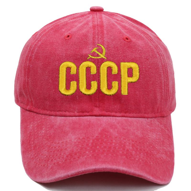 " Cccp Ussr Russian Hot Sale Style Baseball Cap Unisex Black Red Cotton Snapback Cap With Embroidery High Quality Garros Dad Hat