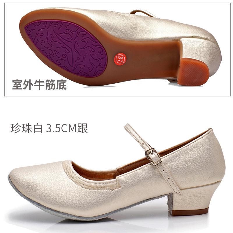 Modern Dance Shoes Women Girls Dancing Shoes Middle Heel  3.5CM 5CM Ballroom Suede Rubber Sole Latin Dance Shoes for Women
