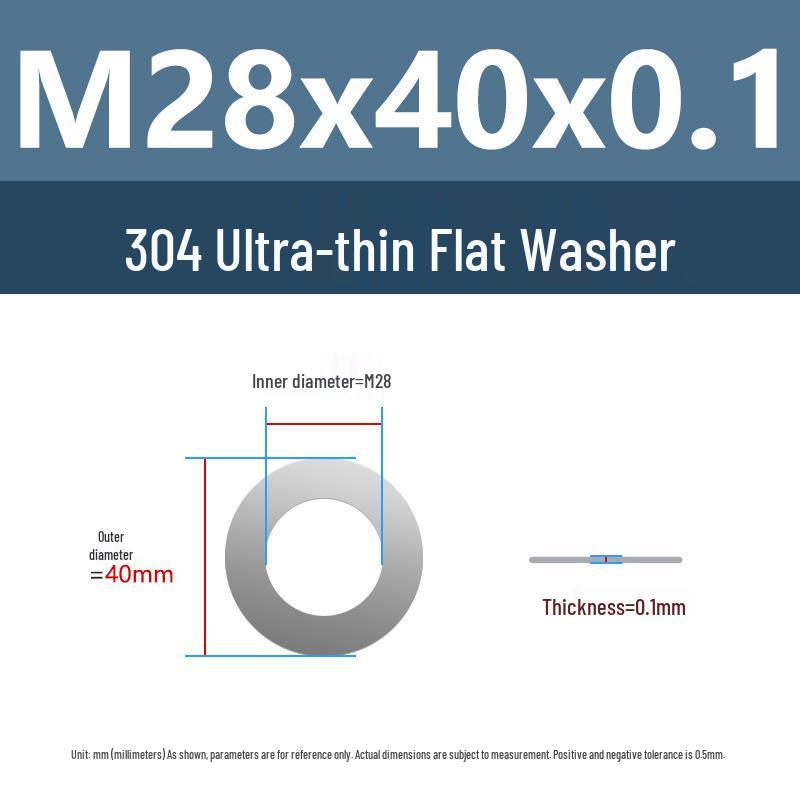 Yigu 304 Stainless Steel Flat Washer Shim Ring (Sizes M3, M4, M5, M8)