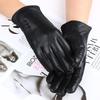 Hengyuanxiang Women's Winter Warm Sheepskin Leather Gloves