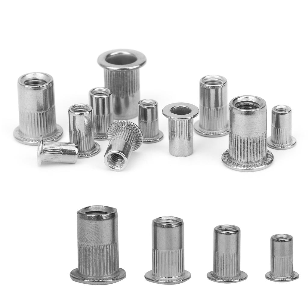 200Pcs Stainless Steel Mixed M3 M4 M5 M6 Rivet Nut Insert Nuts Kit Hardware Accessory