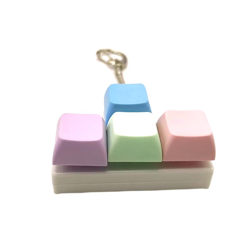 

Creative Decompression Keyboard With Macaron-Shaped Keycaps Decompression Keychains And Small Toy Pendants