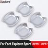 Side Door Handle Bowl Cover Trim For Ford Explorer Sport 2016 2017 Chrome Door Handles Bowl Cup Frame Covers Car Accessories