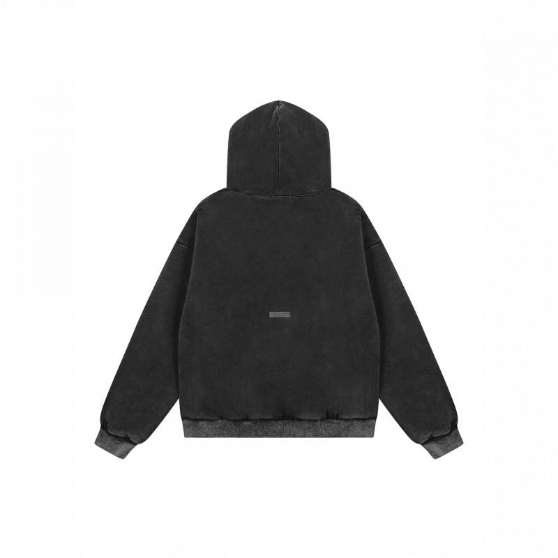 Unisex Oversized Hoodie Vintage Washed Cotton Sweatshirt With Drawstring Hood Letter Print