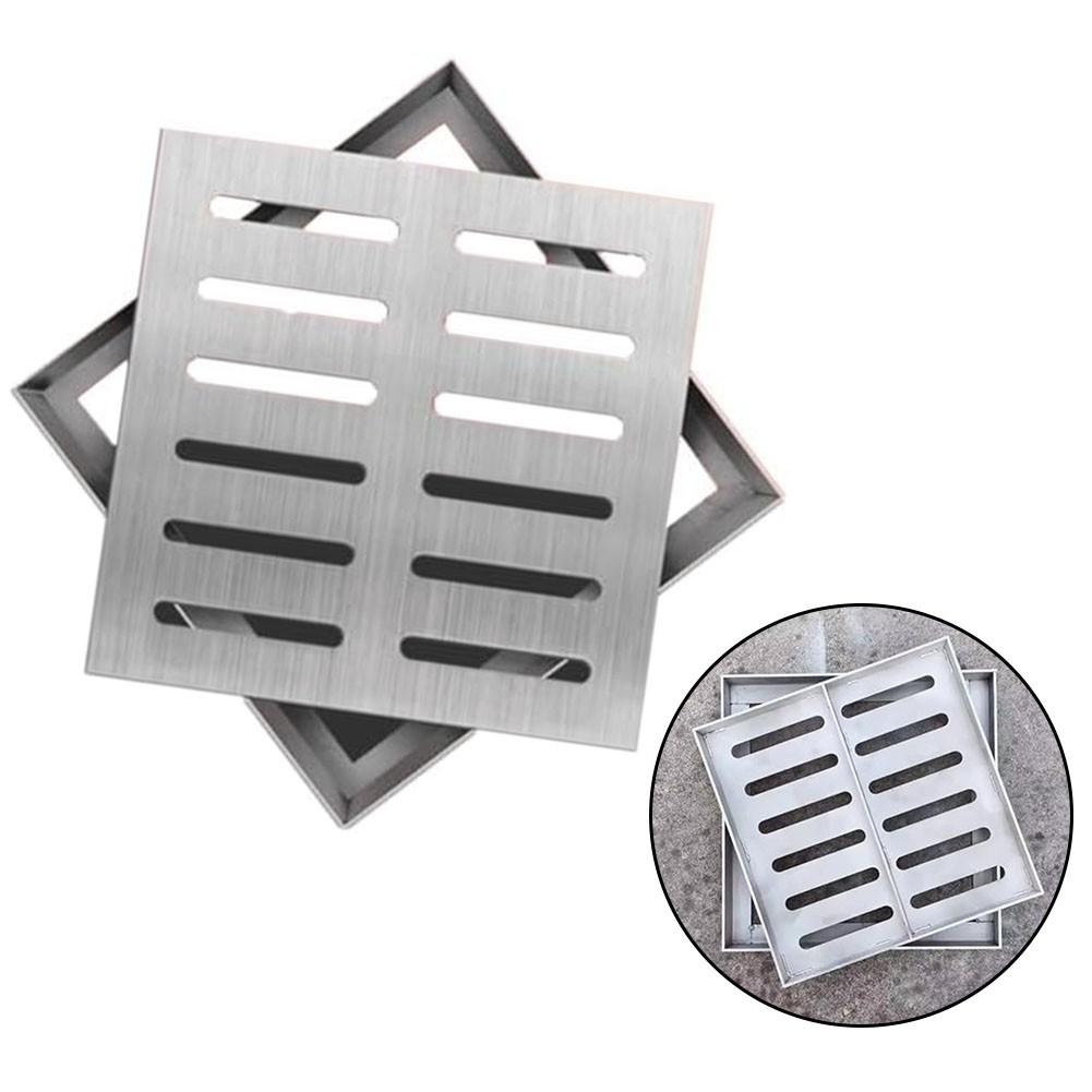 Sleek Stainless Steel Square Drain Grate for Enhancing Outdoor Aesthetics