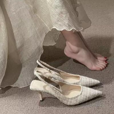 Fashion Summer Fashion New Single Shoes Comfort Pointed High Heel Pumps Women Hollow Baotou Shoes Fashion Versatile Casual Sandals