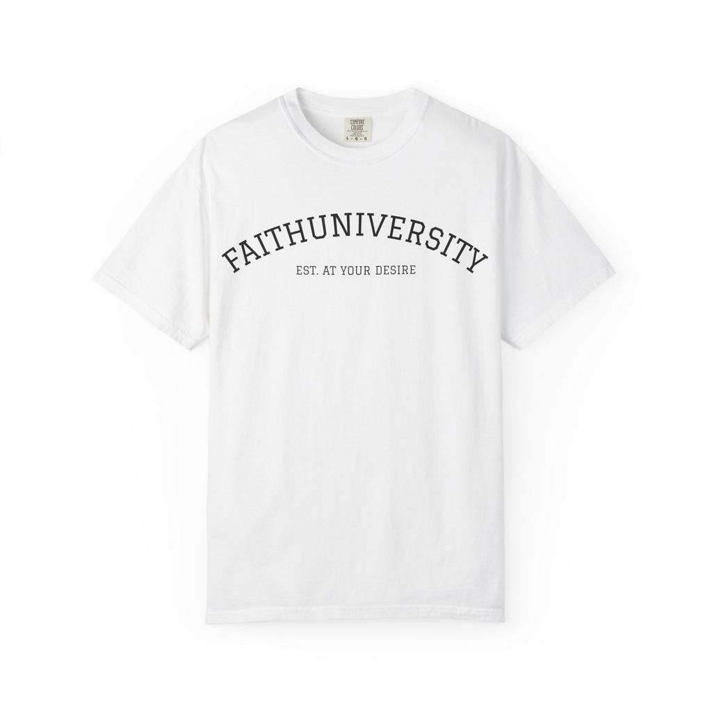 Faith University Collegiate Logo T-Shirt | Faith Graphic Tee