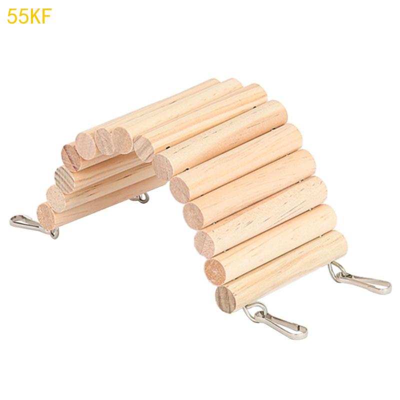 

55KF Wooden Ladder Climbing Bridge Natural Chews Bendable Tunnel for Hamster Small Animals