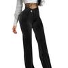 Damesmode Effen Kleur Knoop Rits Casual Uitlopende Broek