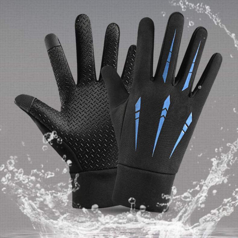 Winter Touchscreen Gloves: Full-Finger, Plus Velvet, Warm, Windproof, Non-Slip Cycling Protection for Men & Women.