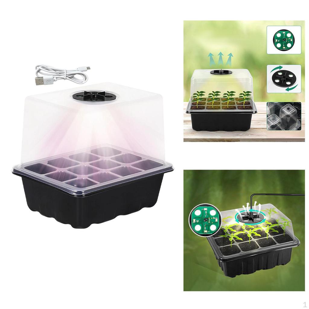 Nursery Pot with Light Growing Tray Drain Holes Reusable Humidity Domes Practical