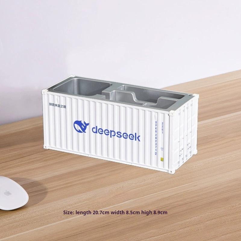1:30 Scale Shipping Container Business Card Organizer Desk Stationery Storage Box Office Decor Pen Holder Creative Gift Ornament