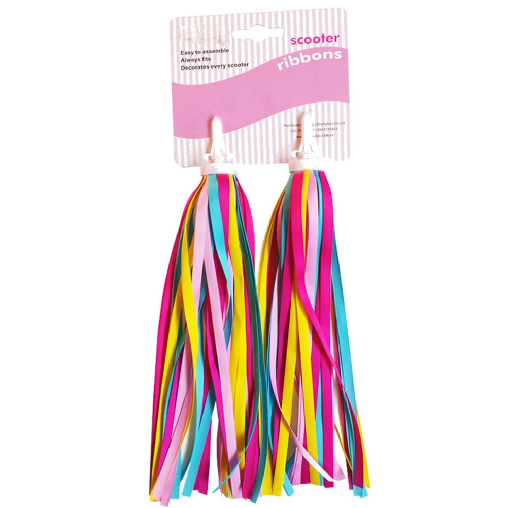 2pcs Tassel Ribbons Cycling Accessories ren  Bike Decor Ribbon Bicycle Handlebar Colorful Tassel Streamers