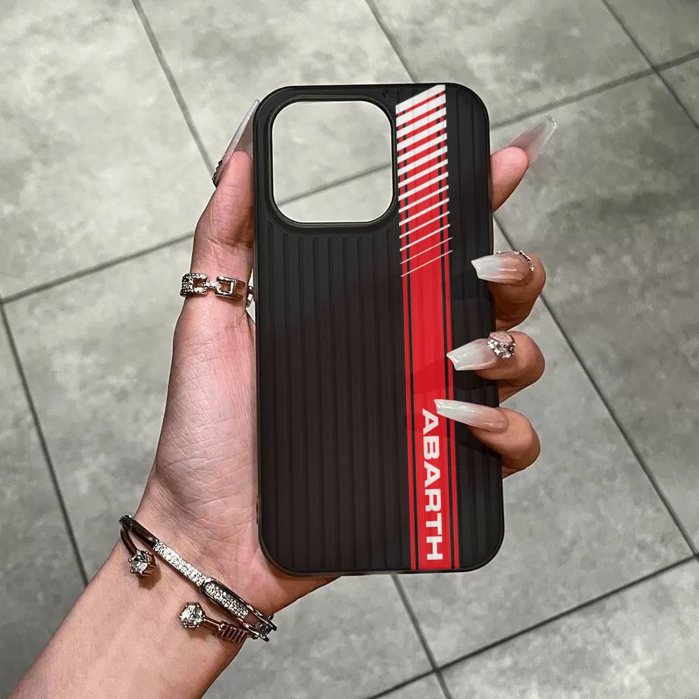 A-AbarthS-S LOGO Soft Corrugated Transparent Phone Case For IPhone 17 15 16 11 12 13 14 Pro Max Plus Pro
