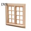 Dollhouse Chair Pane Realistic Double Opening 16 Grids Openable Smooth Surface Vase Decorative Unpainted 1:12 DIY Miniature Door Window Scene
