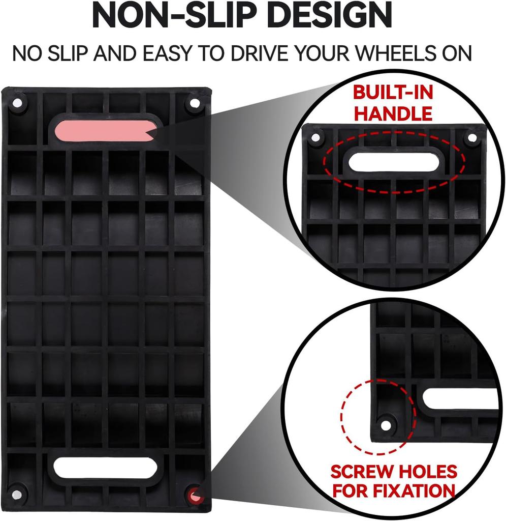 Tire Saver Ramps Set of 4, 60000 lbs, Heavy Duty Non-Slip Rubber, Easy Carry