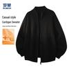 ROMON Men's Casual Solid Color Zipper Cardigan