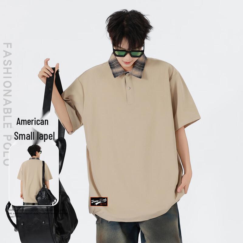 Baleno Retro Plaid Print Short Sleeve Polo Shirt
