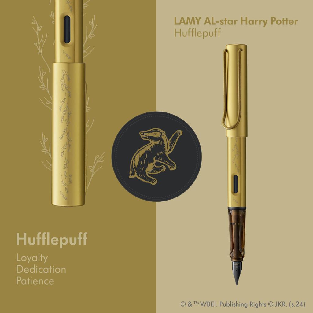 Lamy Harry Potter Hufflepuff Special Edition Fountain Pen with House Engraving EF Size Steel Nib Lightweight Aluminum Body Includes LAMY T 10 Blue