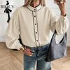 Women's Fashion Casual Spring Autumn Long Sleeve V-Neck Blouses & Shirts