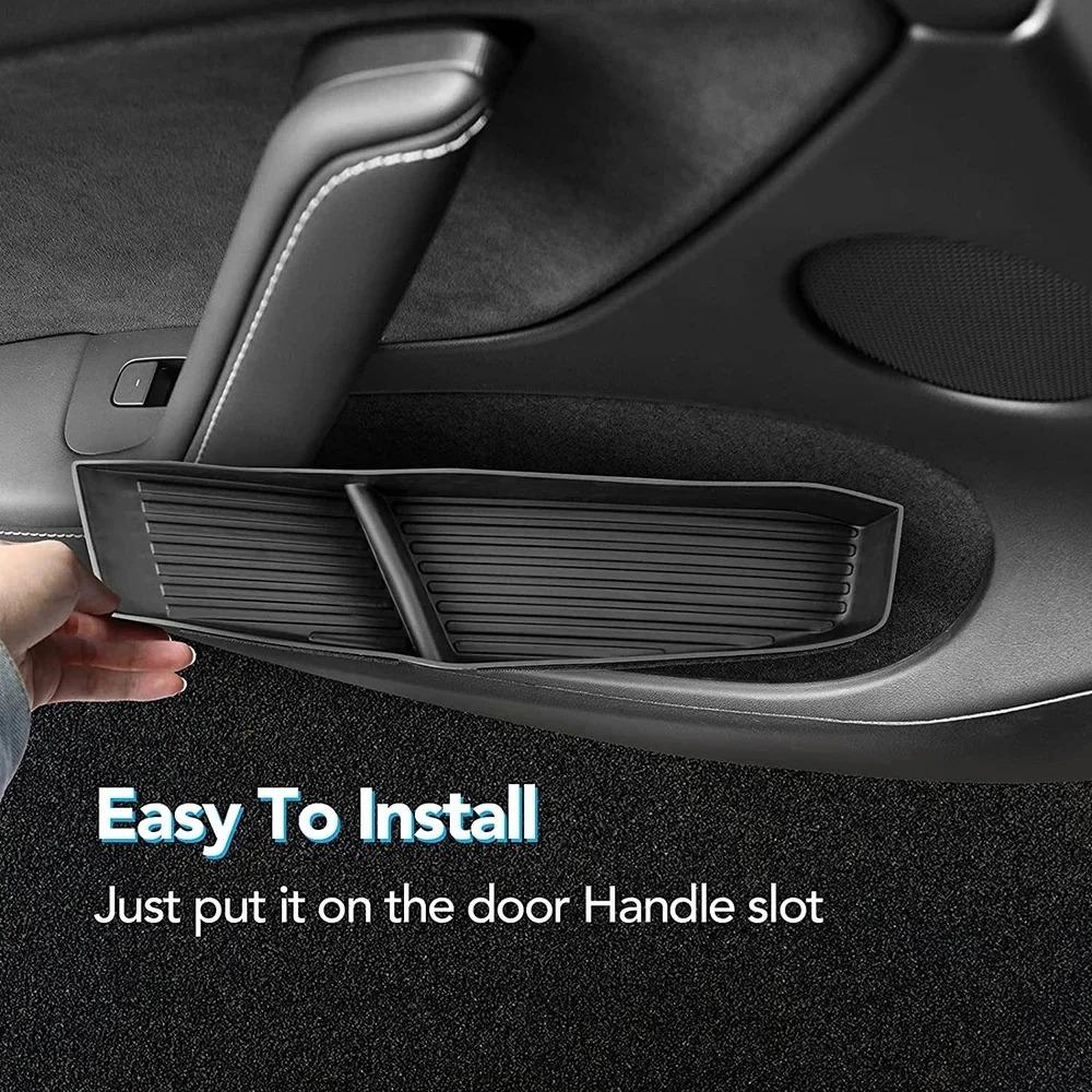 For Tesla Model Y 2025 Juniper Launch Door Side Storage Box Front Rear Model 3 Door Storage Organizer Tray Travel Accessories