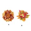 Thanksgiving Maple Leaf Garlands Decorative Candle Rings Dining Room Decoration Autumn Wreath Candlestick Holder