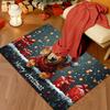 VIKAMA Merry Christmas Dachshund Entry Doormat Snowflake Gift Pattern Non Slip Mat For Porch Indoor Home Christmas Decoration