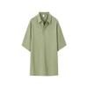 Mens Loose Fit Casual Short Sleeve Turn Down Collar Polo Shirt