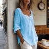 Damen Oberteile V-Ausschnitt Langarm Locker Geschnittene Bluse Einfarbig Dehnbares Halsband Tops Arbeit Party Date Kleidung