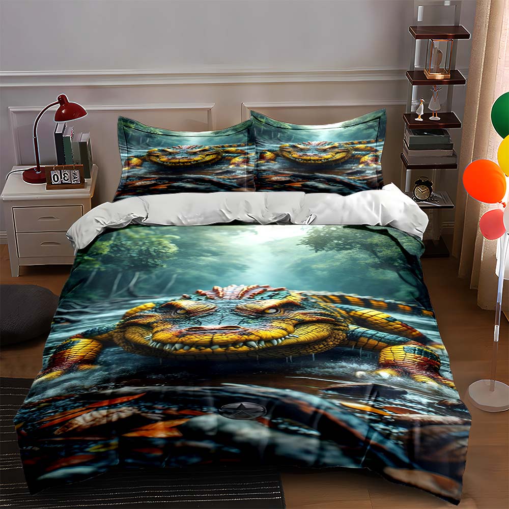 

Lizard forest scene Bedding Duvet cover sets Duvet covers Pillowcases gifts (1 * Duvet Cover 2 * Pillowcases, without duvet insert) 135x200cm