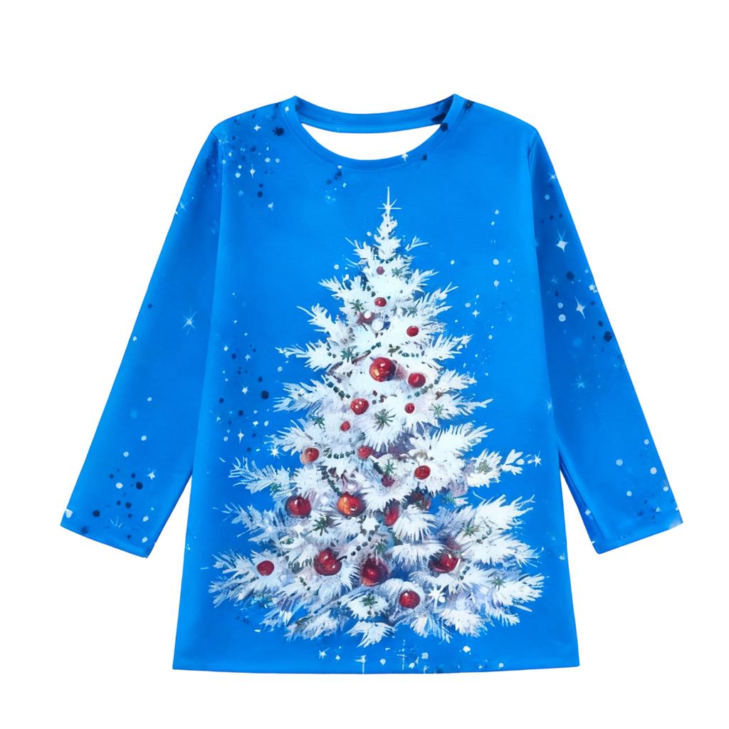 3/4 Sleeve Tops For Women T-Shirt Casual Print Tops T Shirt Round Neck Pullover Blouse