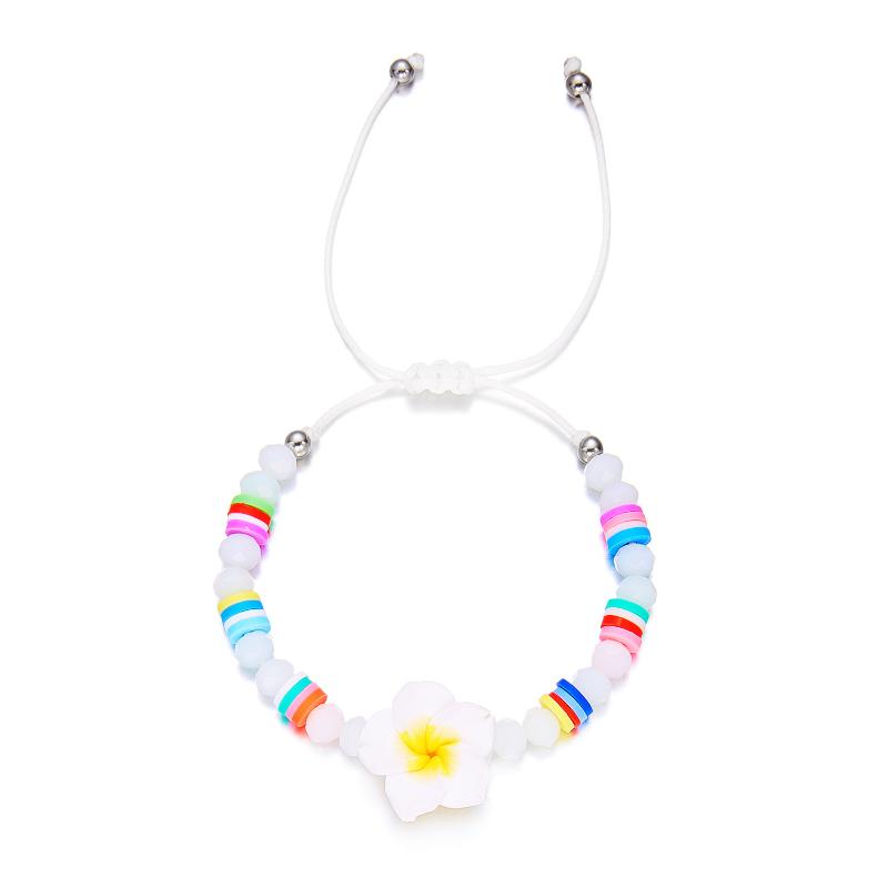 Bohemian Colorful Flower Charm Bracelets For Women Adjustable Pull String Summer Vacation Bangles Girls Party Jewelry Gift