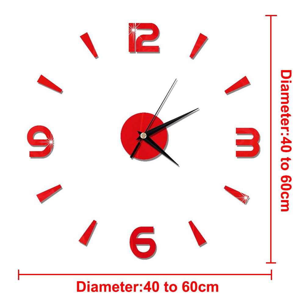 3D Wall Clock DIY Mirror Wall Stickers Home Decor Quartz Needle Watch Living Room Removable Art Decal Sticker Reloj De Pared Hot