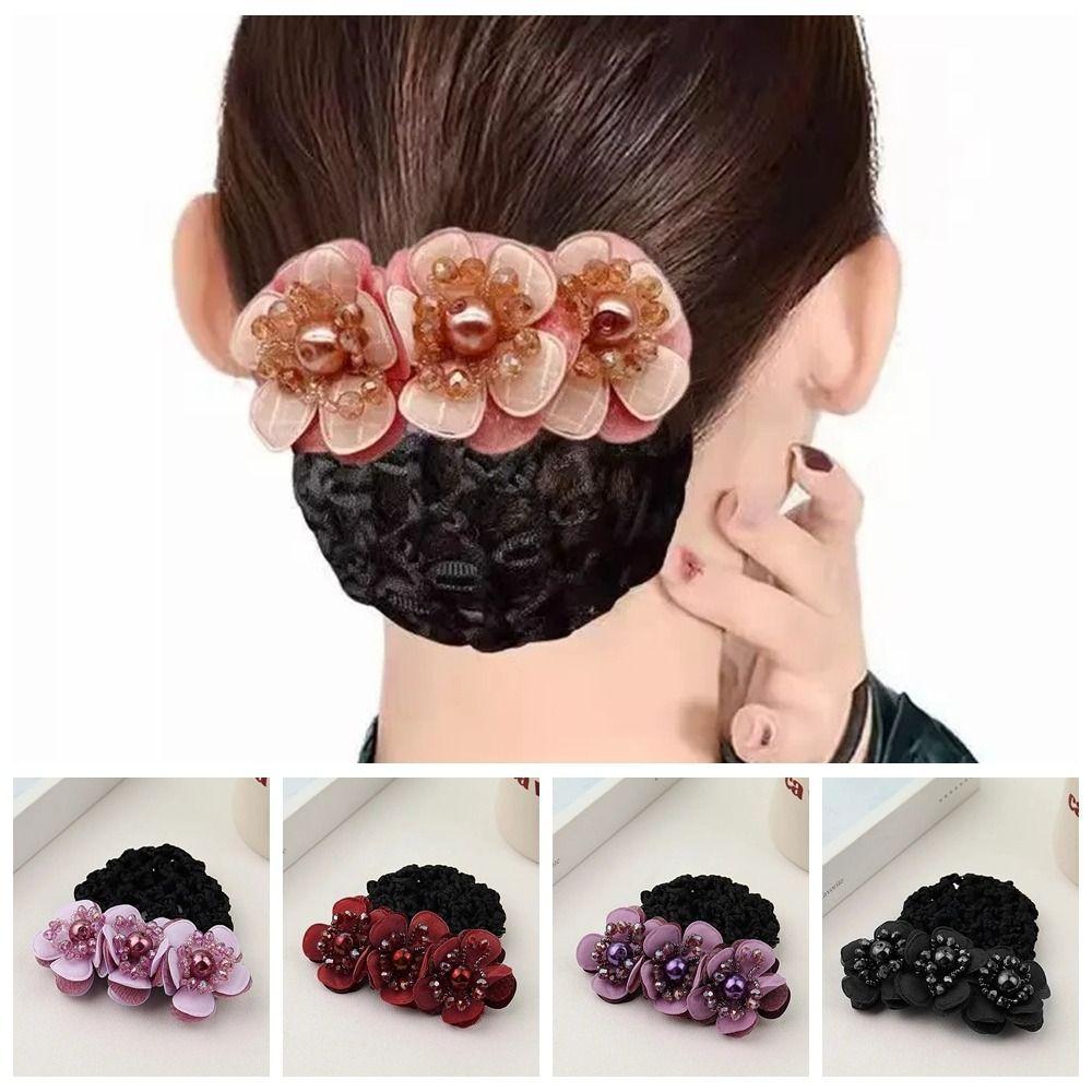 Cloth Hair Bun Net Korean Style Office Hair Flower Spring Hair Clip  Hotel Staff Uniform