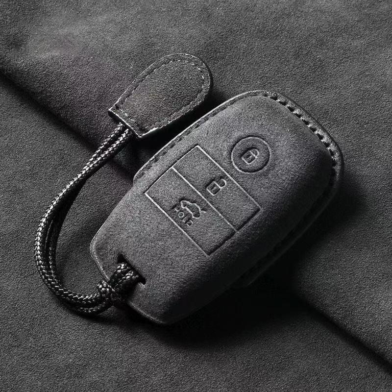 

Leather Car Key Case For Kia Sportage Cerato Optima K2 K3 K4 K5 Rio Picanto Soul Sorento Sedona 3 Button Cover Shell Accessories