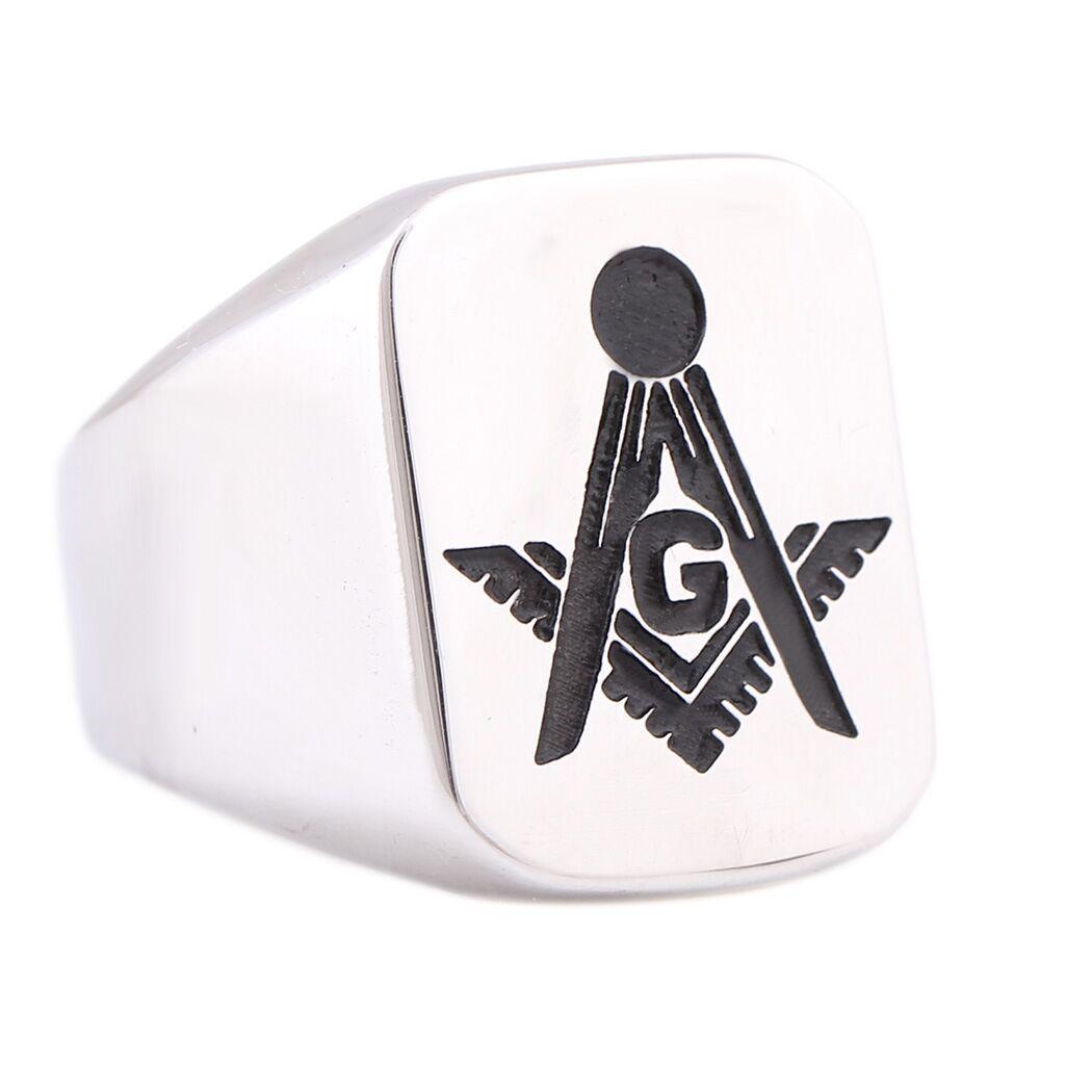 Retro Cross Freemasonry Stainless Steel Ring Size 7