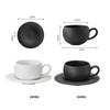110/280ml Japanese-style Ceramic Mug Black White Fired Stone Coffee Cup and Saucer Set Breakfast Milk Coffee Cup Egg-shaped Mug
