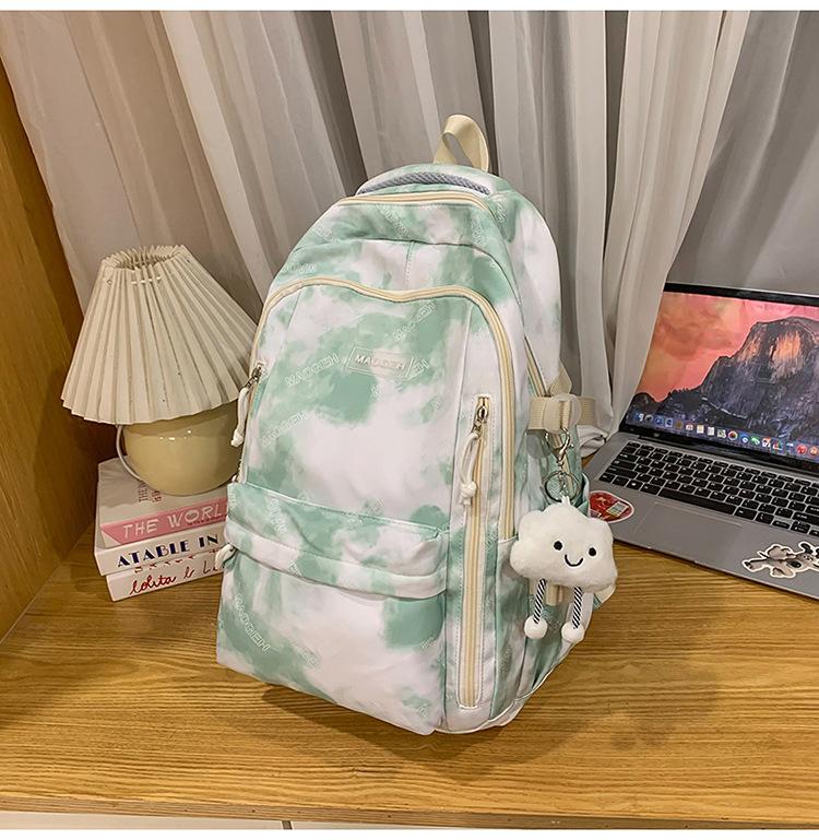 The New Large-capacity Multi-compartment Schoolbag Is Tie-dyed, Cute and Sweet Literary Backpack, Versatile Casual and Lightweight Make-up Bag.