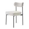 Boucle Dining Chairs Set of 4, Mid Century Modern Sherpa Accent Chairs, Upholstered Side Chair for Dining Table, Space-Saving White Kitchen Table