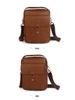 Men's Classic Top Grain Leather Crossbody Bag - Genuine Vertical Shoulder Bag for Casual Commute