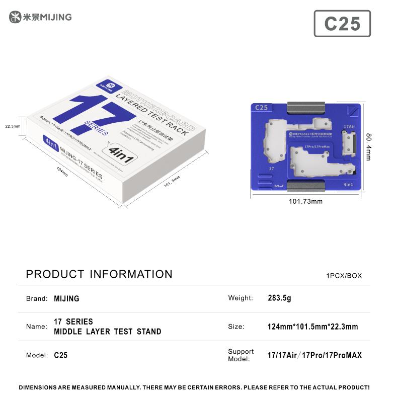 MiJing C25 C21 C22 C23 C24 Motherboard Middle Layer Tester Platform For iPhone X XS-17Pro Max Logic Board Frame Repair Fixture