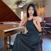 French sweet sleeveless neck sling dress women's summer new small seaside vacation dress