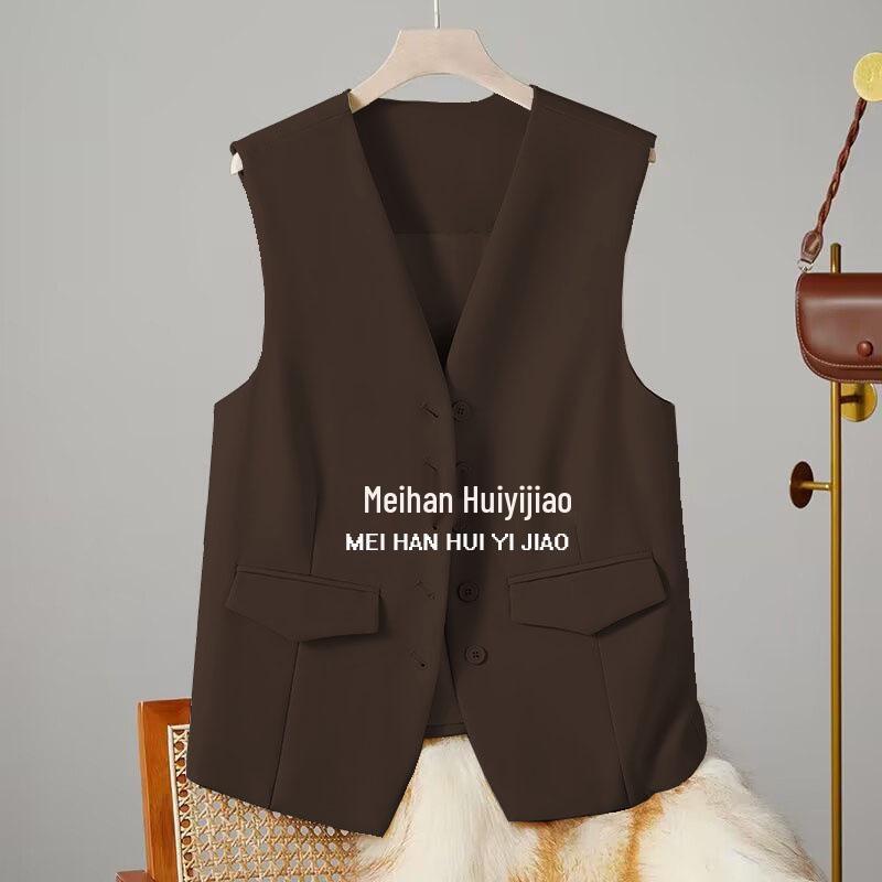 Korean Style Trendy Women's Sleeveless Vest Suit Jacket