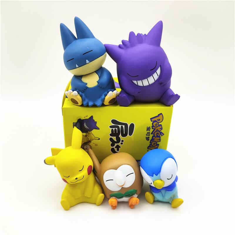Highquality Pvc Mini Figures Sleepy Pikachu And Snorlax Toys