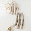 IHIMI New Chinese Style Button Top & Printed Skirt Set