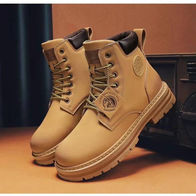 Stivali Autunnali da Uomo Scarpe Alte in Pelle da Uomo Stivaletti da Moto alla Caviglia da Uomo Stivali Invernali Nuovi Caldi Botas Para Hombre